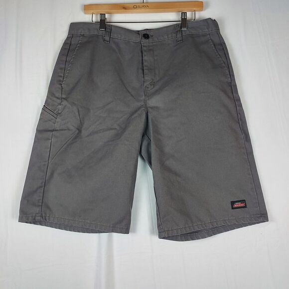 Dickies Gray Work Shorts Men’s 34 Classic Fit Durable Polyester Cotton Blend - Picture 1 of 10